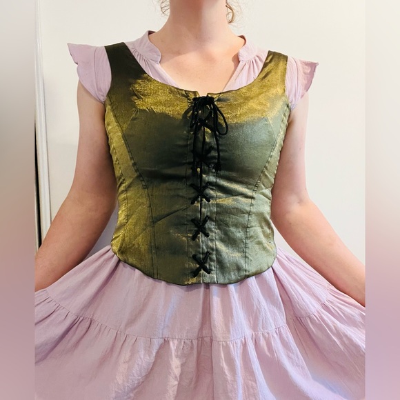 🌿 Emerald Green Corset 🌿 Vintage - Picture 2 of 6